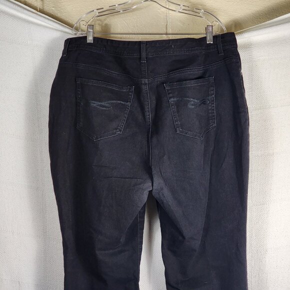 Style and Co. Denim Black Slim Leg Cotton Poly Span Stretch Jeans Size 20W - Picture 11 of 16